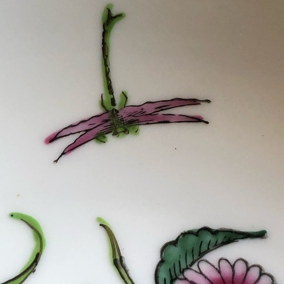 6427 Japanese Porcelain Decorative Bowl Hand Painted Horchow Brass Encased - Picture 13 of 13